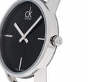 Calvin Klein Stately Black Dial Silver Steel Strap Watch for Women - K3G23121