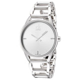 Calvin Klein Stately Silver Dial Silver Steel Strap Watch for Women - K3G2312W