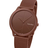 Calvin Klein Minimal Quartz Pink Gold Dial Pink Gold Mesh Bracelet Watch for Men - K3M11TFK