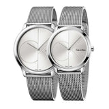 Calvin Klein Minimal Silver Dial Silver Mesh Bracelet Watch for Men - K3M2112Z