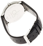 Calvin Klein Minimalist White Dial Black Leather Strap Watch for Men - K3M211C6