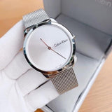 Calvin Klein Minimal Silver Dial Silver Mesh Bracelet Watch for Men - K3M211Y6