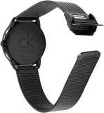 Calvin Klein Minimal Black Dial Black Mesh Bracelet Watch for Men - K3M214B1