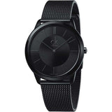 Calvin Klein Minimal Black Dial Black Mesh Bracelet Watch for Women - K3M234B1