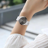Calvin Klein Minimal Black Dial Silver Mesh Bracelet Watch for Women - K3M22123
