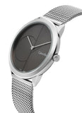 Calvin Klein Minimal Black Dial Silver Mesh Bracelet Watch for Women - K3M22123