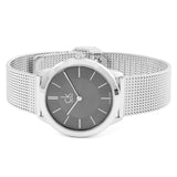 Calvin Klein Minimal Grey Dial Silver Mesh Bracelet Watch for Men - K3M22124