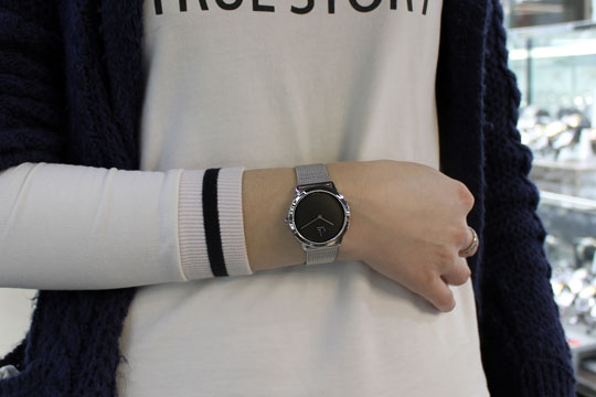 Calvin Klein Minimal Grey Dial Silver Mesh Bracelet Watch for Women - K3M2212X