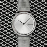 Calvin Klein Minimal Silver Dial Silver Mesh Bracelet Watch for Women - K3M2212Z