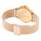 Calvin Klein Minimal Black Dial Rose Gold Mesh Bracelet Watch for Men - K3M22621