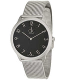 Calvin Klein Minimal Black Dial Silver Mesh Bracelet Watch for Men - K3M51151