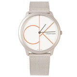 Calvin Klein Minimal White Dial Silver Mesh Bracelet Watch for Men - K3M51152