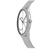 Calvin Klein Minimal White Dial Silver Mesh Bracelet Watch for Men - K3M5115X