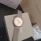 Calvin Klein Minimal White Dial Silver Mesh Bracelet Watch for Men - K3M5115X