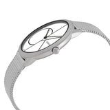 Calvin Klein Minimal White Dial Silver Mesh Bracelet Watch for Women - K3M5215X