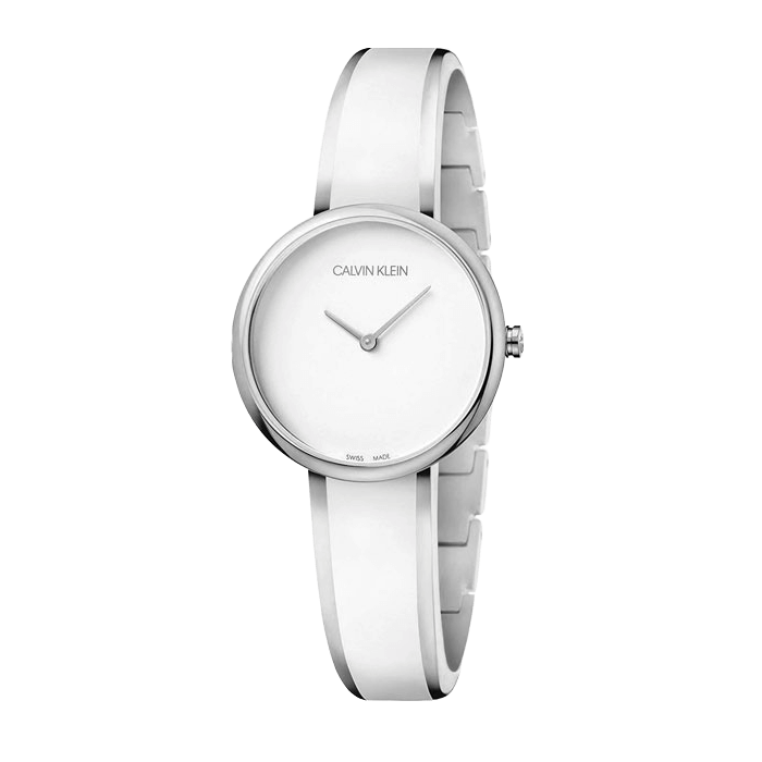 Calvin Klein Seduce White Dial Two Tone Steel Strap Watch for Women - K4E2N116