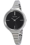 Calvin Klein Lively Black Dial Silver Steel Strap Watch for Women - K4U23121