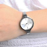 Calvin Klein Lively Silver Dial Silver Steel Strap Watch for Women - K4U23126