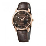 Calvin Klein Infinity Brown Dial Brown Leather Strap Watch for Men - K5S346GK