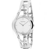 Calvin Klein Class White Dial Silver Steel Strap Watch for Women - K6R23126