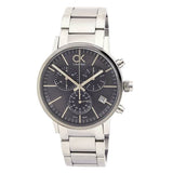 Calvin Klein Post Minimal Chronograph Black Dial Silver Steel Strap Watch for Men - K7627161