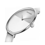 Calvin Klein Full Moon White Dial White Leather Strap Watch for Women - K8Y231L6