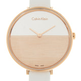 Calvin Klein Rise White Dial White Leather Strap Watch for Women - K7A236LH