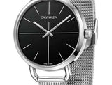 Calvin Klein Even Black Dial Silver Mesh Bracelet Watch for Women - K7B23121