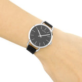 Calvin Klein Even Black Dial Black Leather Strap Watch for Women - K7B231C1