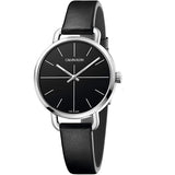 Calvin Klein Even Black Dial Black Leather Strap Watch for Women  - K7B231CZ