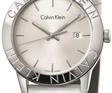 Calvin Klein Steady Silver Dial White Leather Strap Watch for Women - K7Q211L6