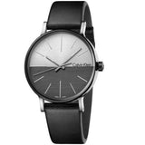 Calvin Klein Boost White Black Dial Black Leather Strap Watch for Men - K7Y21CCX