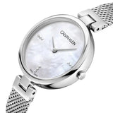 Calvin Klein Authentic Mother of Pearl Dial Silver Mesh Bracelet Watch for Women - K8G2312E