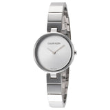 Calvin Klein Authentic White Dial Silver Steel Strap Watch for Women - K8G23146