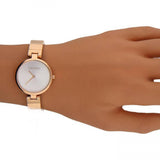 Calvin Klein Authentic White Dial Rose Gold Steel Strap Watch for Women - K8G23646