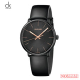 Calvin Klein High Noon Quartz Black Dial Black Leather Strap Watch for Men - K8M214CB