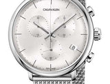 Calvin Klein High Noon Silver Dial Silver Mesh Bracelet Watch for Men - K8M27126