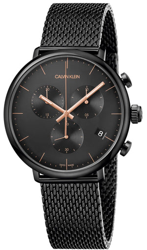 Calvin Klein High Noon Black Dial Black Mesh Bracelet Watch for Women - K8M27421