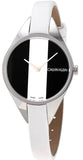 Calvin Klein Rebel White Black Dial White Leather Strap Watch for Women - K8P231L1