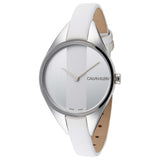 Calvin Klein Rebel White Dial White Leather Strap Watch for Women - K8P231L6