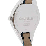 Calvin Klein Rebel Blue Silver Dial Blue Leather Strap Watch for Women - K8P231V6