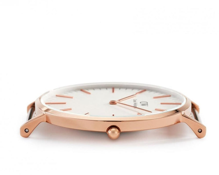 Daniel Wellington Classic Warwick White Dial Two Tone Nylon Strap Watch for Men - DW00100005