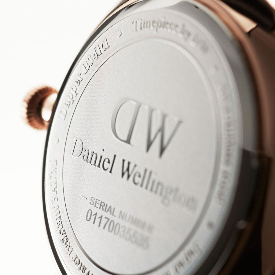 Daniel Wellington Dapper Reading White Dial Black Leather Strap Watch For Men - DW00100107
