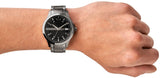 KHO12701-02 watch on wrist, black dial stainless steel.