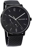 Tommy Hilfiger Brooklyn Black Dial Black Mesh Bracelet Watch for Men - 1791507