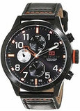 Tommy Hilfiger Trent Multifunction Black Dial Black Leather Strap Watch for Men - 1791136