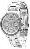 Guess Mini Sunrise Chronograph Quartz Silver Dial Silver Steel Strap Watch For Women - W0623L1