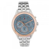 Tommy Hilfiger Ari Diamonds Blue Dial Silver Steel Strap Watch for Women - 1781976