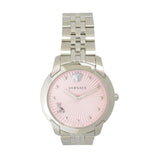 Versace Audrey Quartz Pink Dial Silver Steel Strap Watch for Women - VELR00419