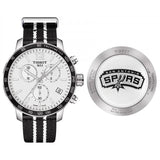 Tissot Quickster Chronograph NBA San Antonio Spurs Edition White Dial Two Tone NATO Strap Watch for Men - T095.417.17.037.07